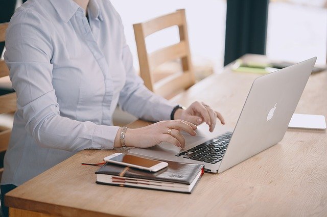 on laptop